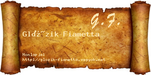 Glózik Fiametta névjegykártya
